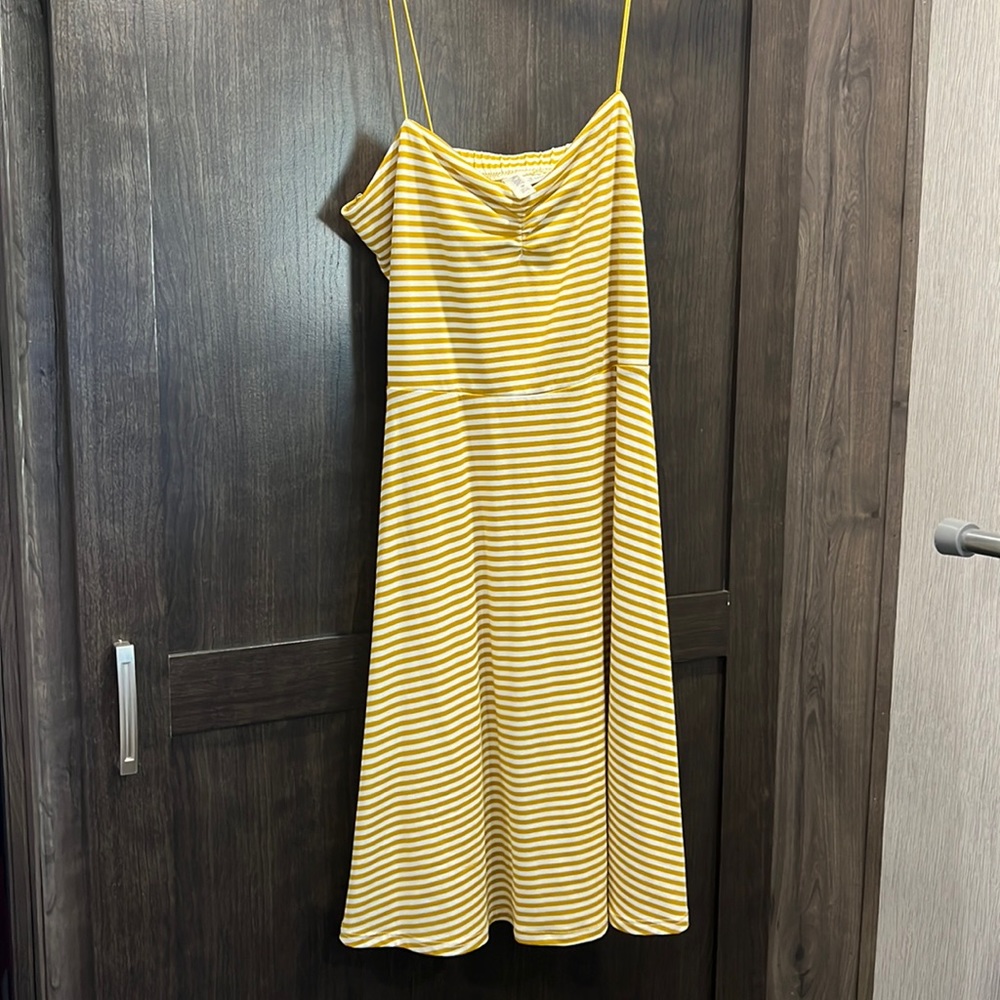 Super cute and dainty yellow and white striped dress